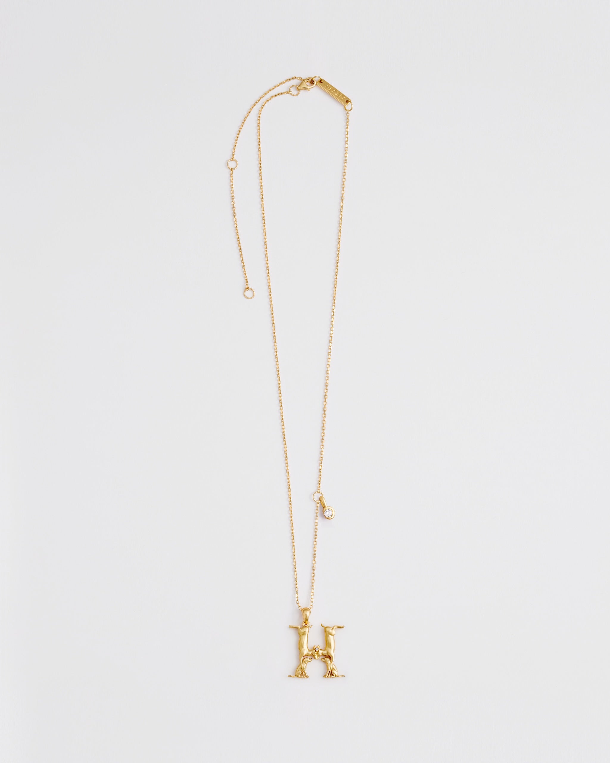 H Initial Necklace — Deer & Beagles | Gold & Silver | Arcara Paris