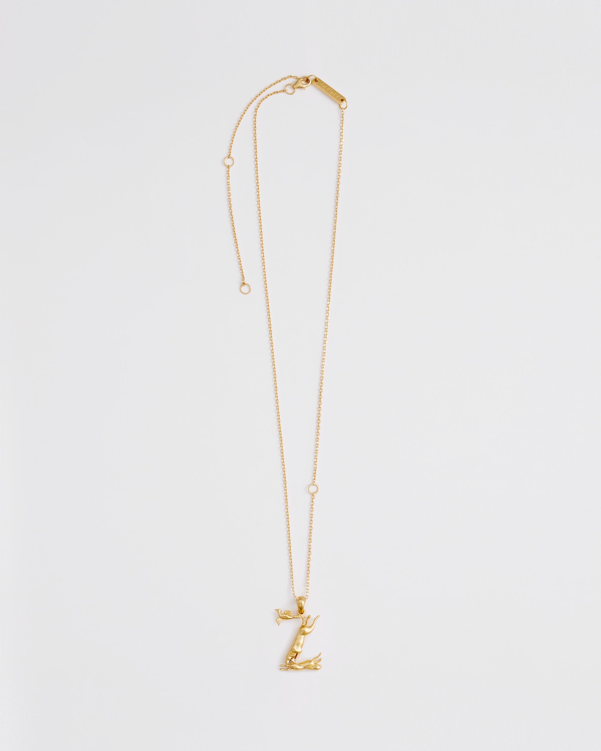 Z Initial Necklace – Pheasant, Dog & Rabbit | ARCARA Paris